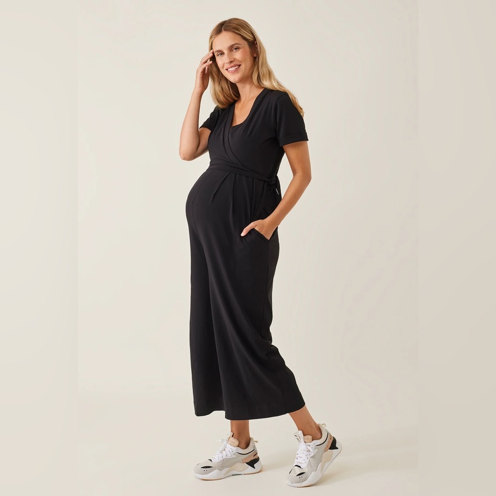 Maternity jumpsuit with nursing access